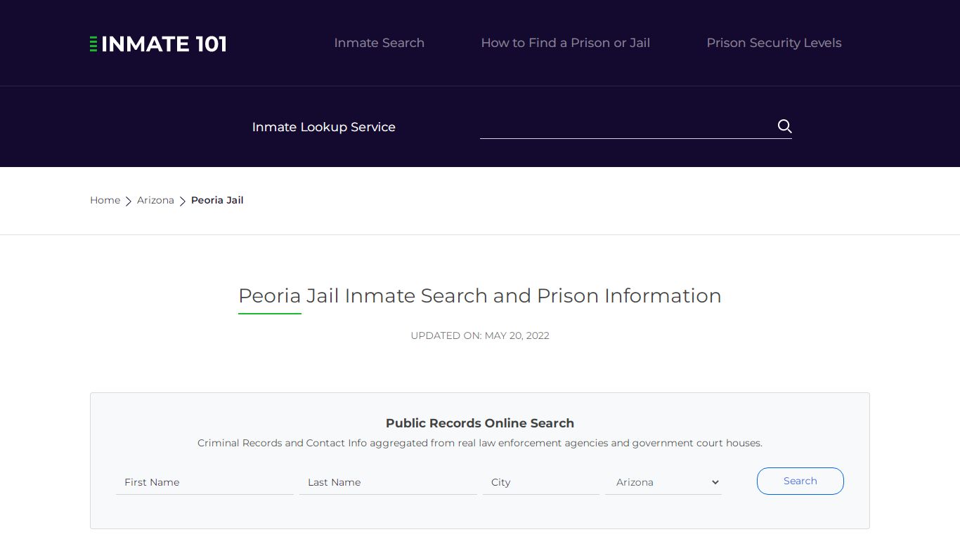 Peoria Jail Inmate Search, Visitation, Phone no. & Mailing ...